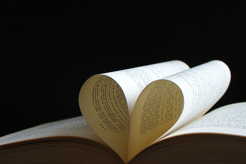 book pages make heart